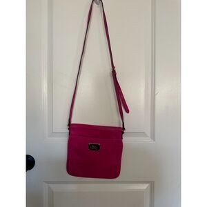 Ralph Lauren Women's Pink Leather Fold Over/Crossbody Purse